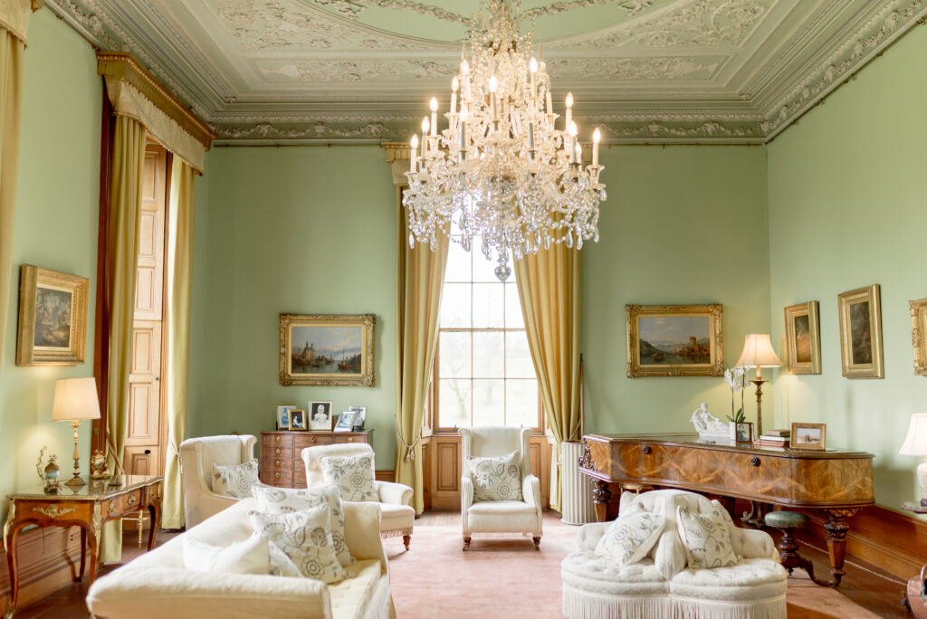 Cluny Castle interior, exclusive use luxury castle wedding venue Scotland.