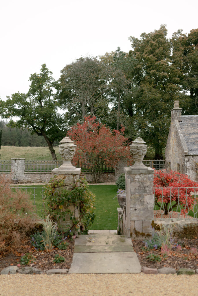 The rose garden, soon-to-be the only glass house orangery wedding venue in Scotland, in the grounds of Penicuik House, Penicuik Estate — an exclusive use, country estate wedding venue, Scotland. Image by fine art wedding photographer Scotland, Jill Cherry Porter, in connection with one of the best wedding planners in Scotland, Emma Matthews, founder of Timeless White Wedding Planning, and Jill Alexander, abundant wedding florist UK, The Little Flower Atelier.