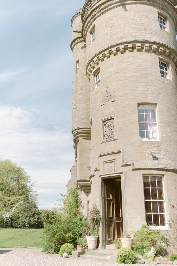 Exterior of Birkhill Castle, an exclusive-use private estate wedding venue in Scotland