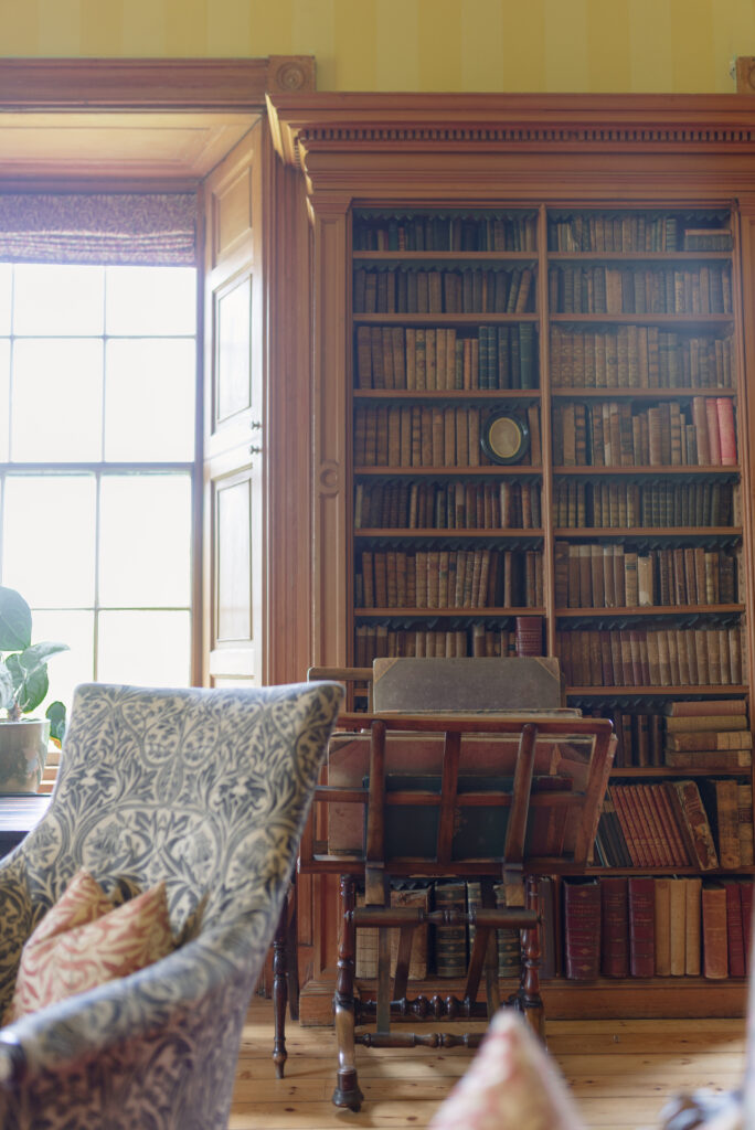 Library with floor-to-ceiling bookshelves