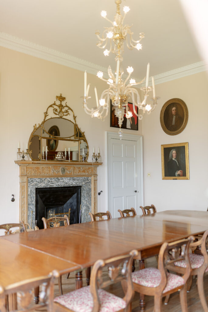 The dining room of Birkhill Castle private wedding venue, Scotland. Image by Scottish wedding photographer Jill Cherry Porter.