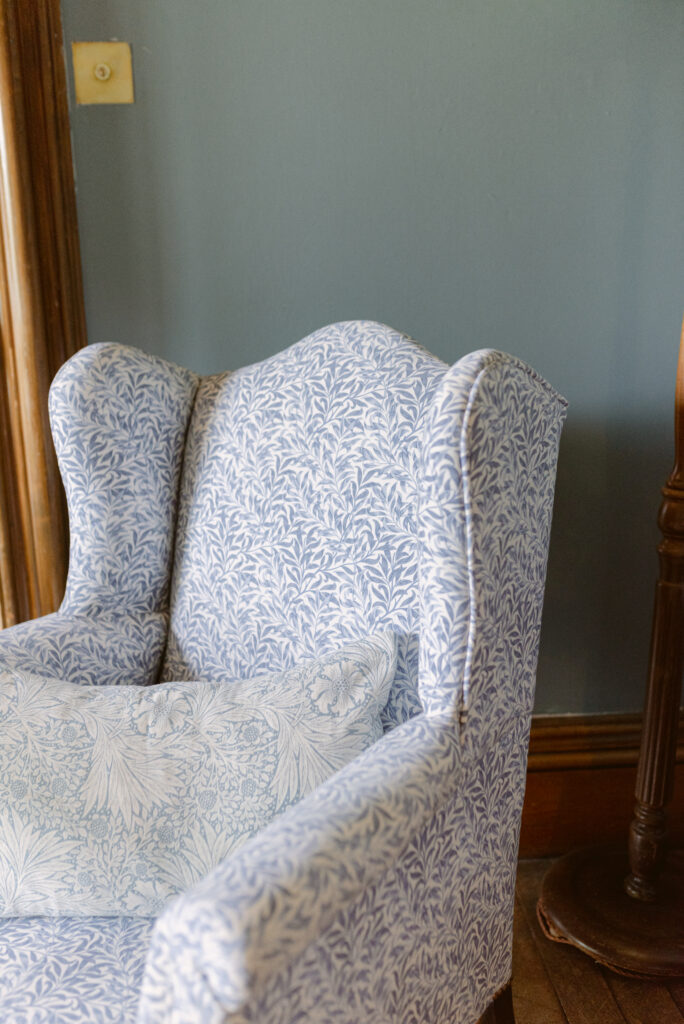Modern heritage design within Birkhill Castle private wedding venue, Scotland. Image by Scottish wedding photographer Jill Cherry Porter.