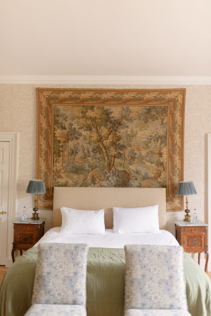 Bedrooms of Birkhill Castle private wedding venue, Scotland. Image by Scottish wedding photographer Jill Cherry Porter.