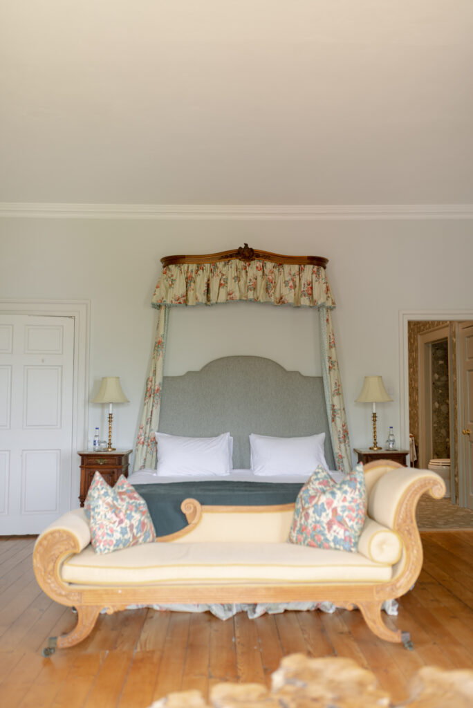 The bridal suite of Birkhill Castle, an exclusive-use private estate wedding venue in Scotland