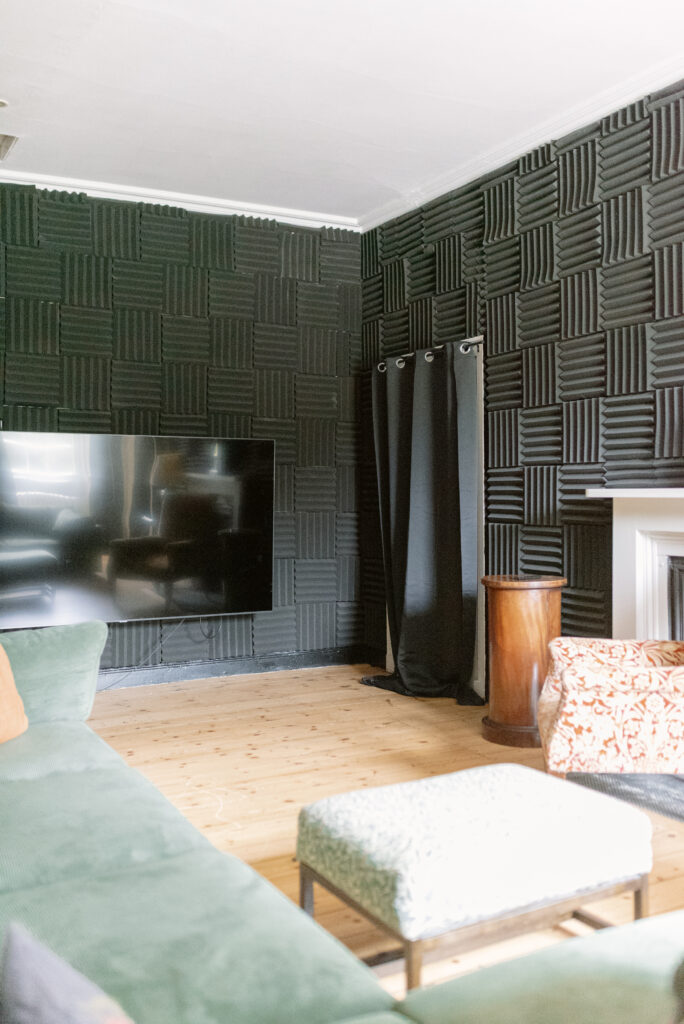 The cinema room in Birkhill Castle, an exclusive-use private estate wedding venue in Scotland