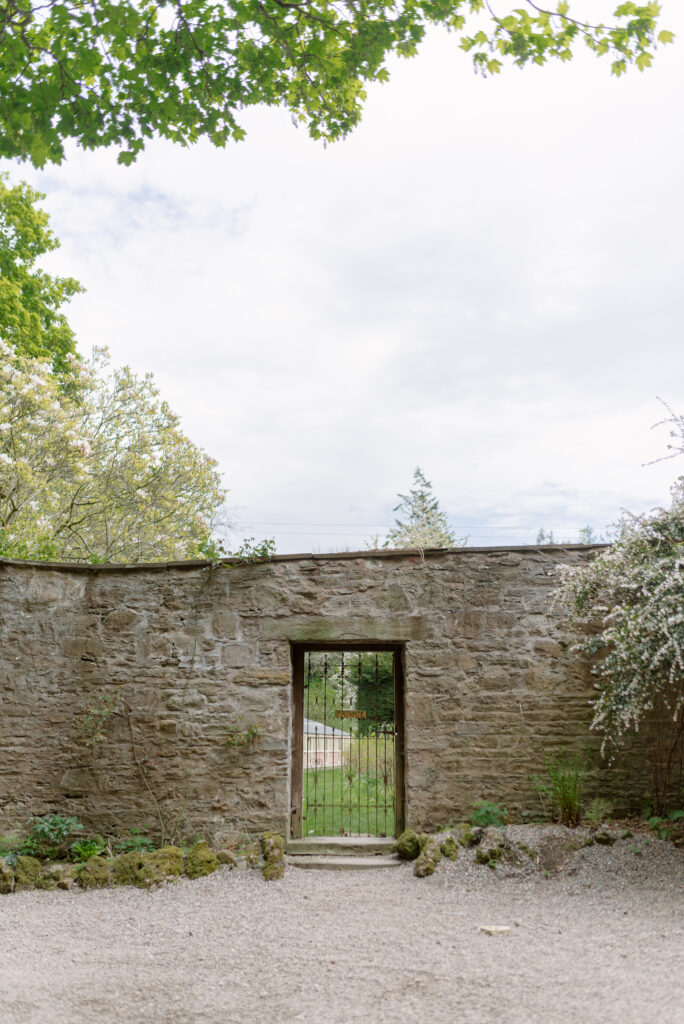 Birkhill Castle walled garden, private estate wedding venue, Scotland. Image by Jill Cherry Porter.