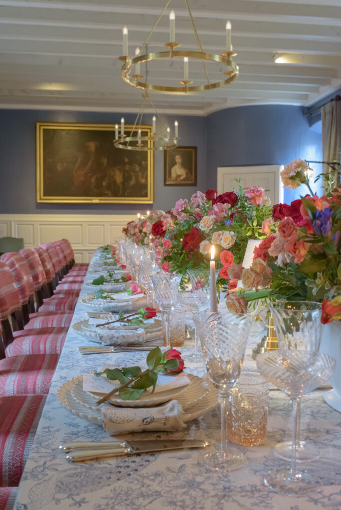 Penicuik House wedding venue in Scotland featuring Chatsworth Linens by Chateau Noir Event Hire, featuring Splendid Hire tableware, in Penicuik Estate Scotland.  Wedding Photography by Jill Cherry Porter.