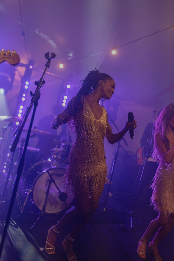 Wedding reception entertainment in Scotland by ALR Music on Penicuik Estate, Scotland destination wedding venue. Image by Penicuik House recommended wedding photographer, Jill Cherry Porter.