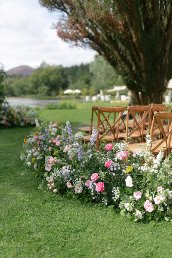 Floral meadows by High Pond on Penicuik Estate, Scotland destination wedding venue. Image by Penicuik House recommended wedding photographer, Jill Cherry Porter.